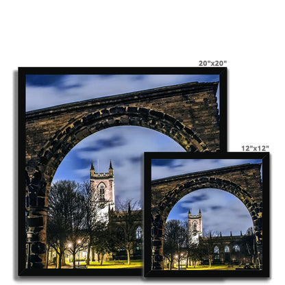 Stoke Minster at Night Budget Framed Poster