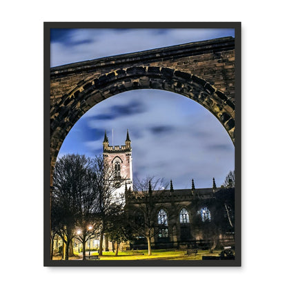 Stoke Minster at Night Framed Photo Tile