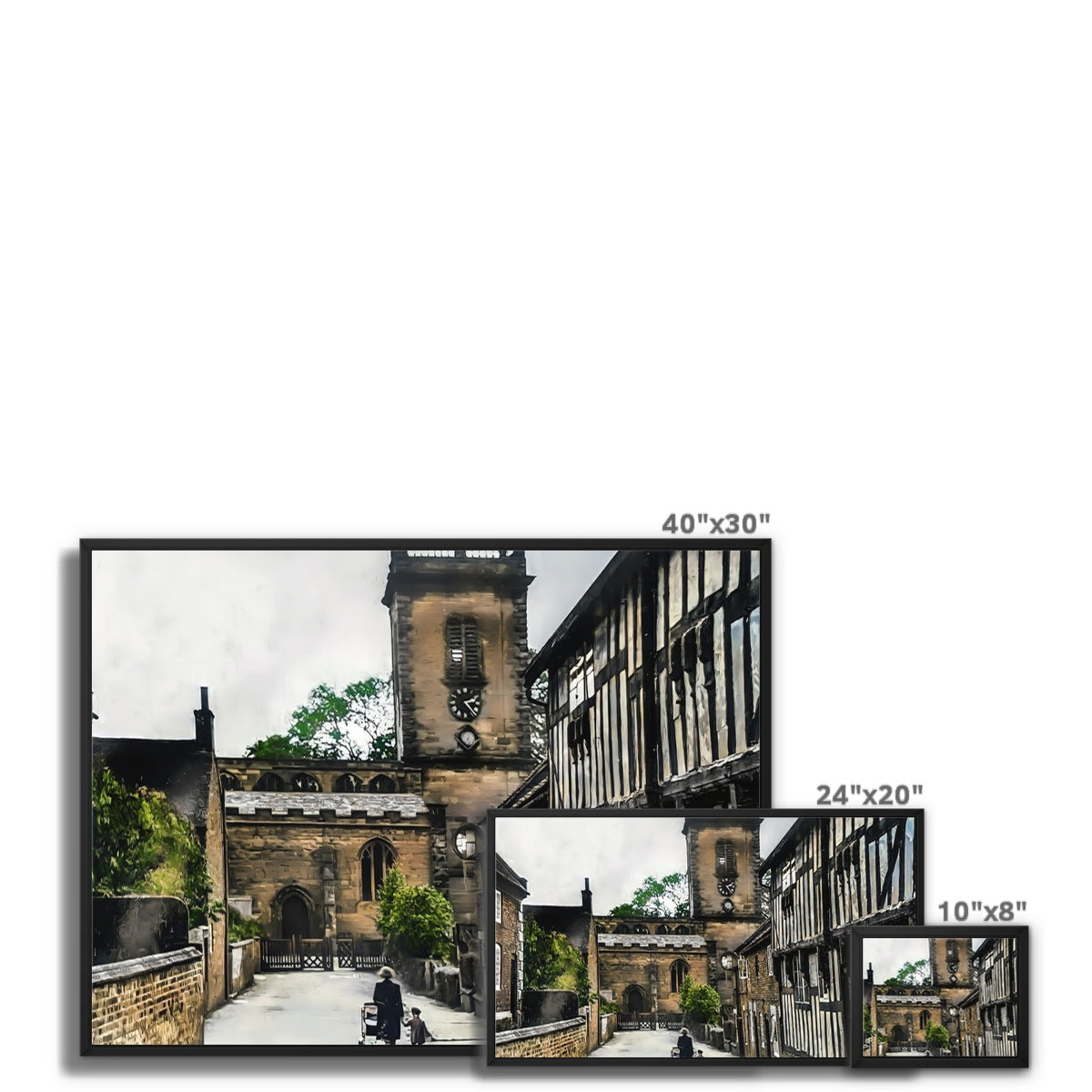 Church Lane, Abbots Bromley Framed Canvas