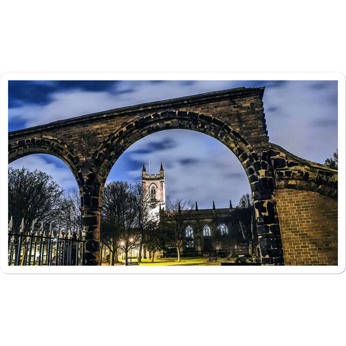 Stoke Minster at Night Sticker