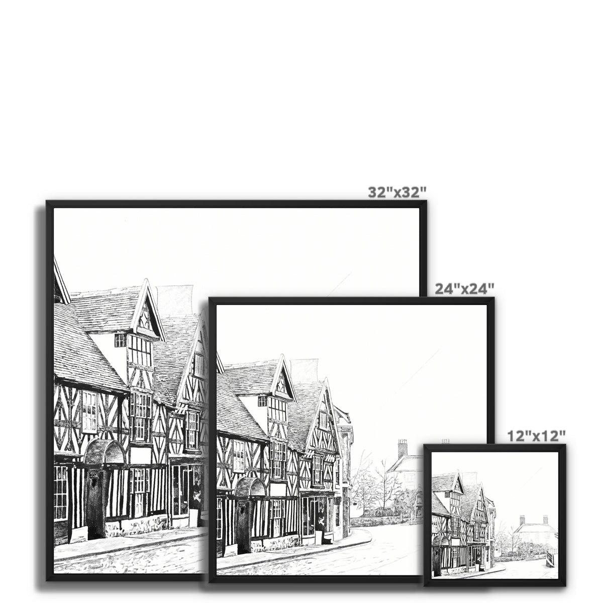 The Tudor House, Cheadle Framed Canvas