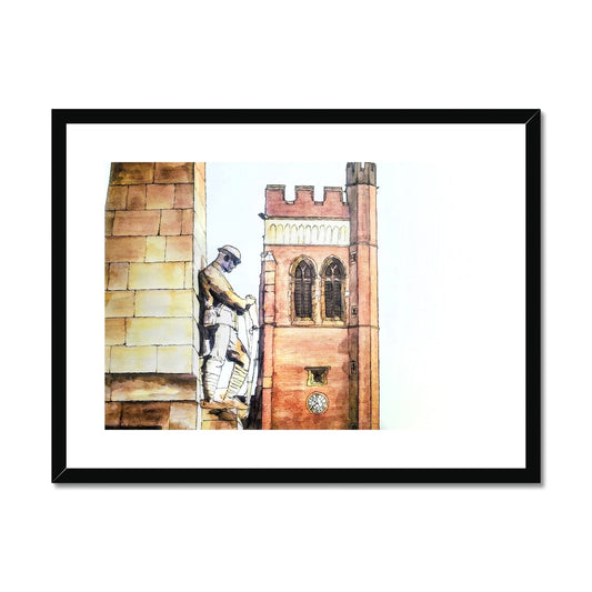 The War Memorial and Christ Church, Fenton Framed & Mounted Print