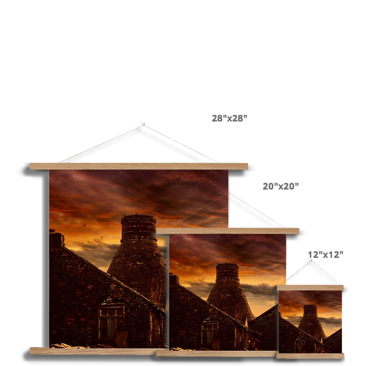 A Potteries Sunset Fine Art Print with Hanger