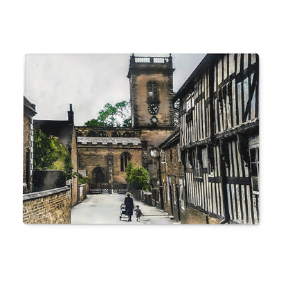 Church Lane, Abbots Bromley Glass Chopping Board