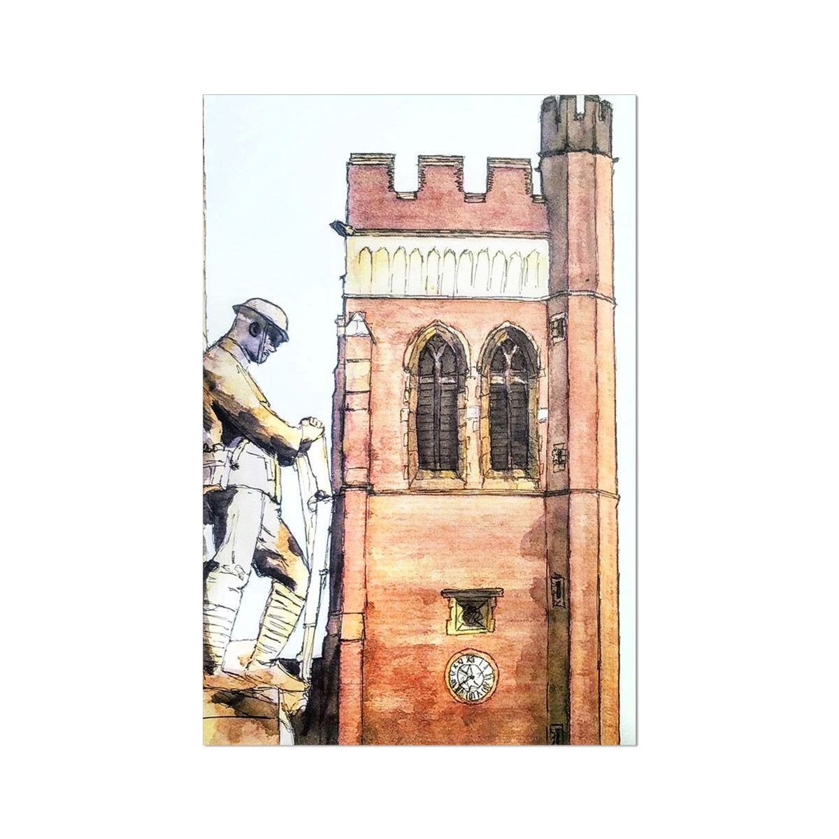 The War Memorial and Christ Church, Fenton Fine Art Print