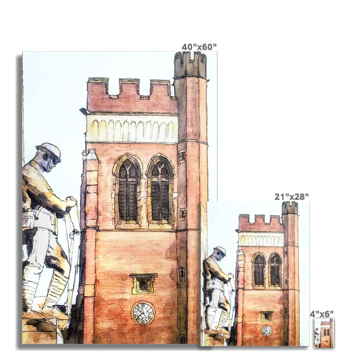 The War Memorial and Christ Church, Fenton Wall Art Poster