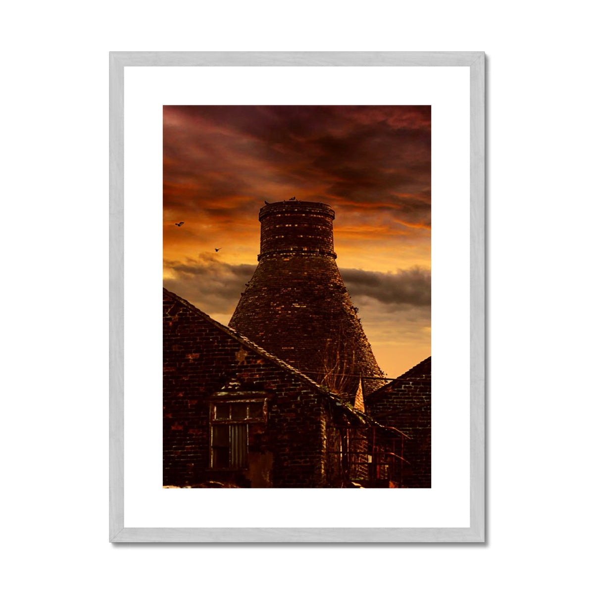 A Potteries Sunset Antique Framed & Mounted Print