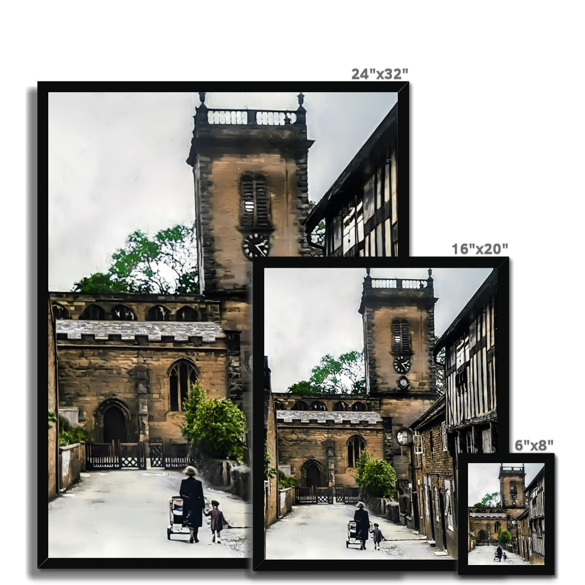 Church Lane, Abbots Bromley Budget Framed Poster