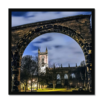 Stoke Minster at Night Budget Framed Poster