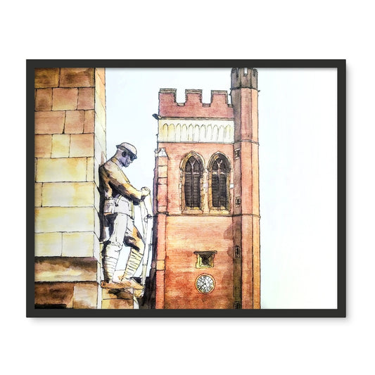 The War Memorial and Christ Church, Fenton Framed Photo Tile